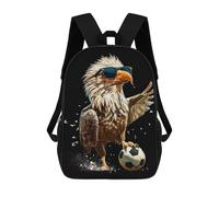 sinyumoney Cool Eagle Soccer Player Children's Backpacks School Backpack 3D Printed Backpack for Kids Travel Rucksacks Book Bags Kids School Bag 17inch
