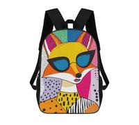 sinyumoney Cool Fox in Sunglasses Backpack Cartoon Plush Bag, 3D Backpack for Kids School Bag Birthday Gift Idea for Boys And Girls 17inch