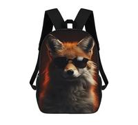 sinyumoney Cool Fox With Sunglasses School Backpack Work Laptop Backpack Rucksack Bag for Camping Outdoor Adventures And Daily Travel 17inch