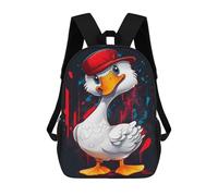 sinyumoney Cool Funny Duck Goose Backpack Kids School Backpack School Bag 3D Printed Fashion School Bag for Boys Elementary And Middle School Student 17inch