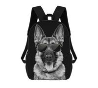 sinyumoney Cool German Shepherd Backpacks Kids School Backpack Fashion School Bag 3D Printed School Bag for Boys Elementary And Middle School Students 17inch