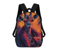 sinyumoney Cool Giraffe in Sunglasses Children's Backpacks School 3D Printed Bag Bookbag for Kids Travel Rucksacks Boy Girl Book Bags Kids School Bag 17inch