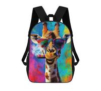 sinyumoney Cool Giraffe with Cigar 3D Printed Kids School Bag Rucksacks Children's School Fashion Casual Back Pack High Capacity Travel Book Bags Backpack for Kids 17inch