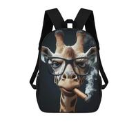 sinyumoney Cool Giraffe with Cigar Children's School Backpack 3D Printed for Kids Travel Rucksacks Book Bags Kids School Bag 17inch
