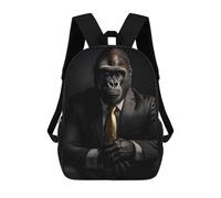 sinyumoney Cool Gorilla Suit Children's Backpacks School Backpack 3D Printed Backpack for Kids Travel Rucksacks Book Bags Kids School Bag 17inch