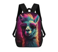 sinyumoney Cool Llama in Sunglasses Backpacks Kids Student Schoolbag,3D Printed Backpacks,Elementary And Middle School Students Backpacks for Boys Girls 17inch