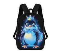 sinyumoney Cool Penguin King School Backpack Work Laptop Backpack Rucksack Bag for Teenage Girls Boys Women Men 17inch