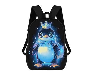 sinyumoney Cool Penguin King School Backpack Work Laptop Backpack Rucksack Bag for Teenage Girls Boys Women Men 17inch