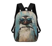 sinyumoney Cool Penguin Sunglasses Backpack School Work Laptop Backpack Rucksack Bag for Men, Women & Teenage Boys 17inch