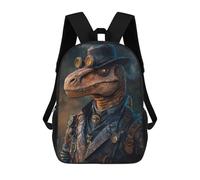sinyumoney Cool Steampunk Raptor Dinosaur School Backpack for Girls Backpack Water Repellent Casual Daypack Lightweight Rucksack Boy Girl School Backpack 17inch
