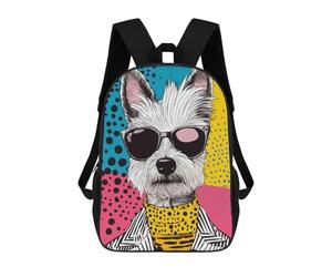 sinyumoney Cool Westie Dog Pop Art Backpack School Rucksack Casual Daypacks School Work Travel Bag for Girl, Teen Girls 17inch