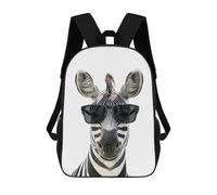 sinyumoney Cool Zebra with Sunglasses Backpack School Computer Rucksack for School/Work/Travel for Girls Boys Teenage 17inch