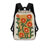 sinyumoney Copenhagen Flower Market Art Print Backpack School Travel College Rucksack Backpacks for Campus Outdoor Travel Sports 17inch