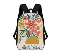 sinyumoney Copenhagen Flower Market Rucksack Lightweight Airport College Students Back Pack- Perfect for Travel, Work And Daily Use 17inch