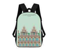 sinyumoney Copenhagen Travel Snippet Backpack School Bag Business Laptop Rucksack Bag Unisex Casual Daypack for Teenage Girls Boys Women Men 17inch