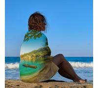 sinyumoney Corfu Greece Island Travel Towels Large Soft Highly Absorbent Beach Towel Super Soft Hotel Quality 130cm*80cm