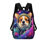sinyumoney Corgi Astronaut in Space -1 School Backpack Fashion Stationery Backpack Waterproof Casual Daypacks for Men/Women 17inch