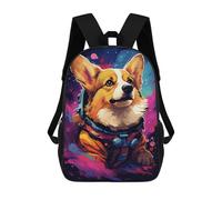 sinyumoney Corgi Astronaut in Space -15 School Backpack Lightweight Airport College Students Back Pack for Boys/Girls/Teenagers 17inch
