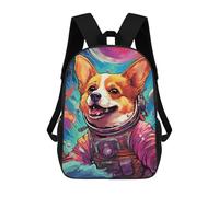 sinyumoney Corgi Astronaut in Space -17 School Bags Computer Rucksack for School/Work/Travel for Camping Outdoor Adventures And Daily Travel 17inch