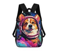 sinyumoney Corgi Astronaut in Space -19 17inch School Bag 3D Printed Children's School Backpack Casual Fashion Travel Backpacks for Kids School Students