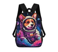 sinyumoney Corgi Astronaut in Space -20 School Bag 3D Printed 17inch Backpacks Fashion Kids School Backpack Rucksacks for Boys Elementary And Middle School Students