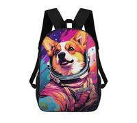 sinyumoney Corgi Astronaut in Space -22 Backpack School Lightweight Airport College Students Back Pack for School/Work/Travel 17inch