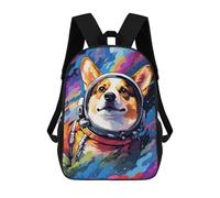 sinyumoney Corgi Astronaut in Space -24 School Backpack 3D Printed Children's 17inch Backpacks Bag Bookbag for Kids Boy Girl Book Bags Kids School Bag Travel Rucksacks