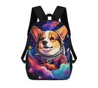 sinyumoney Corgi Astronaut in Space -25 Backpack School Bag Business Durable Laptop Bag for Boys/Girls/Teenagers 17inch