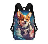 sinyumoney Corgi Astronaut in Space -3 Backpack School Water Resistant Travel Backpack Computer Bag - Perfect for Travel, Work And Daily Use 17inch