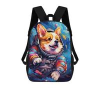 sinyumoney Corgi Astronaut in Space -5 3D Printed 17inch School Bag Children's School Backpack Travel Backpacks Casual Fashion Bag for Kids School Students