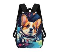 sinyumoney Corgi Astronaut in Space Backpack School Bag High Secondary School Bags Casual Backpack - Perfect for Travel, Work And Daily Use 17inch