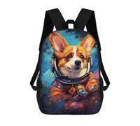 sinyumoney Corgi Astronaut Space Suit-1 17inch School Bag 3D Printed Children's School Backpack Casual Fashion Travel Backpacks for Kids School Students