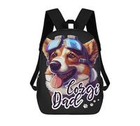 sinyumoney Corgi Dad Funny Dog Dad School Backpack Computer Rucksack for School/Work/Travel- Perfect for Travel, Work And Daily Use 17inch