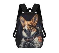 sinyumoney Corgi Dog The Astronaut Backpack School Bag Business Laptop Rucksack Bag Unisex Casual Daypack for School/Work/Travel 17inch