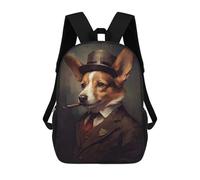 sinyumoney Corgi Dog The Gangster Backpack School Large Water Resistant Laptop Backpack for School/Work/Travel 17inch