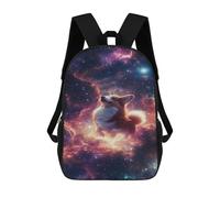 sinyumoney Corgi in Space Wallpaper -2 Children's Backpacks 17inch School Backpack 3D Printed Bag Bookbag for Kids Travel Rucksacks Boy Girl Book Bags Kids School Bag
