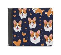 sinyumoney Corgi Love Pattern 3D Print Clutch Purse ID Window Coin Banknote Compartments Slim Elegant Purse for Boys Girls 11.7cm*9.5cm