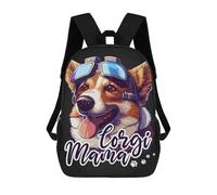 sinyumoney Corgi Mama Cute Dog Mom School Bags Water Resistant Travel Backpack Computer Bag - Perfect for Travel, Work And Daily Use 17inch