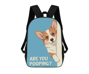 sinyumoney Corgi Peeking Are You Pooping Backpack School Bag Rucksack for Girls Boys Backpacks Large Capacity Kids Back Pack Lightweight School Bags for Children Students 17inch