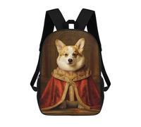 sinyumoney Corgi The Pope Backpack School Bag Secondary Causal Travel High School Bags for Boys/Girls/Teenagers 17inch