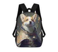 sinyumoney Corgi The Wizard Kids School Backpack School Bag 3D Printed School Bag for Boys Elementary And Middle School Students 17inch