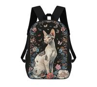 sinyumoney Cornish Rex Children's Backpacks School Backpack 3D Printed Backpack for Kids Travel Rucksacks Book Bags Kids School Bag 17inch