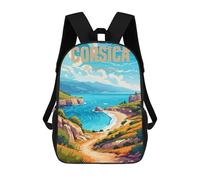 sinyumoney Corsica Mediterranean Backpack School Bag Lightweight Casual Daypack School Backpacks for Girl, Teen Girls 17inch