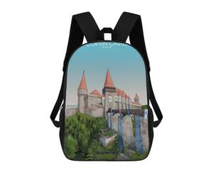 sinyumoney Corvin Castle in Romania Backpack School Bag Business Laptop Rucksack Bag Unisex Casual Daypack for Teenage Girls Boys Women Men 17inch