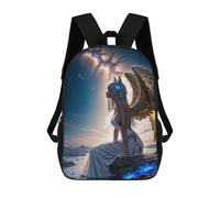sinyumoney Cosmic Angel Backpack for School 3D Printed Boys Girls School BagChildren Bookbag Travel Rucksack 17inch