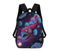 sinyumoney Cosmic Anglerfish in Asteroid Field Children's Backpacks School 3D Printed Bag Bookbag for Kids Travel Rucksacks Boy Girl Book Bags Kids School Bag 17inch