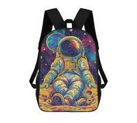 sinyumoney Cosmic Astronaut Adventure-2 3D Printed 17inch Kids School Bag Rucksacks Children's School Fashion Casual Back Pack High Capacity Travel Book Bags