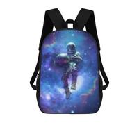 sinyumoney Cosmic Astronaut Floating with Planet Children's 17 Inch School Backpack 3D Printed Anime Movies for Kids Travel Rucksacks Book Bags Kids School Bag