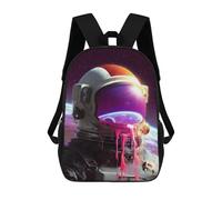 sinyumoney Cosmic Astronaut Helmet-10 Backpack School Bag Water Resistant School Bag Business Backpack for Boys/Girls/Teenagers 17inch