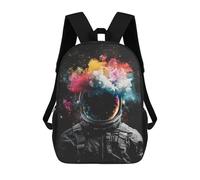 sinyumoney Cosmic Astronaut Helmet School Backpack 3D Printed Children's 17inch Backpacks Bag Bookbag for Kids Boy Girl Book Bags Kids School Bag Travel Rucksacks